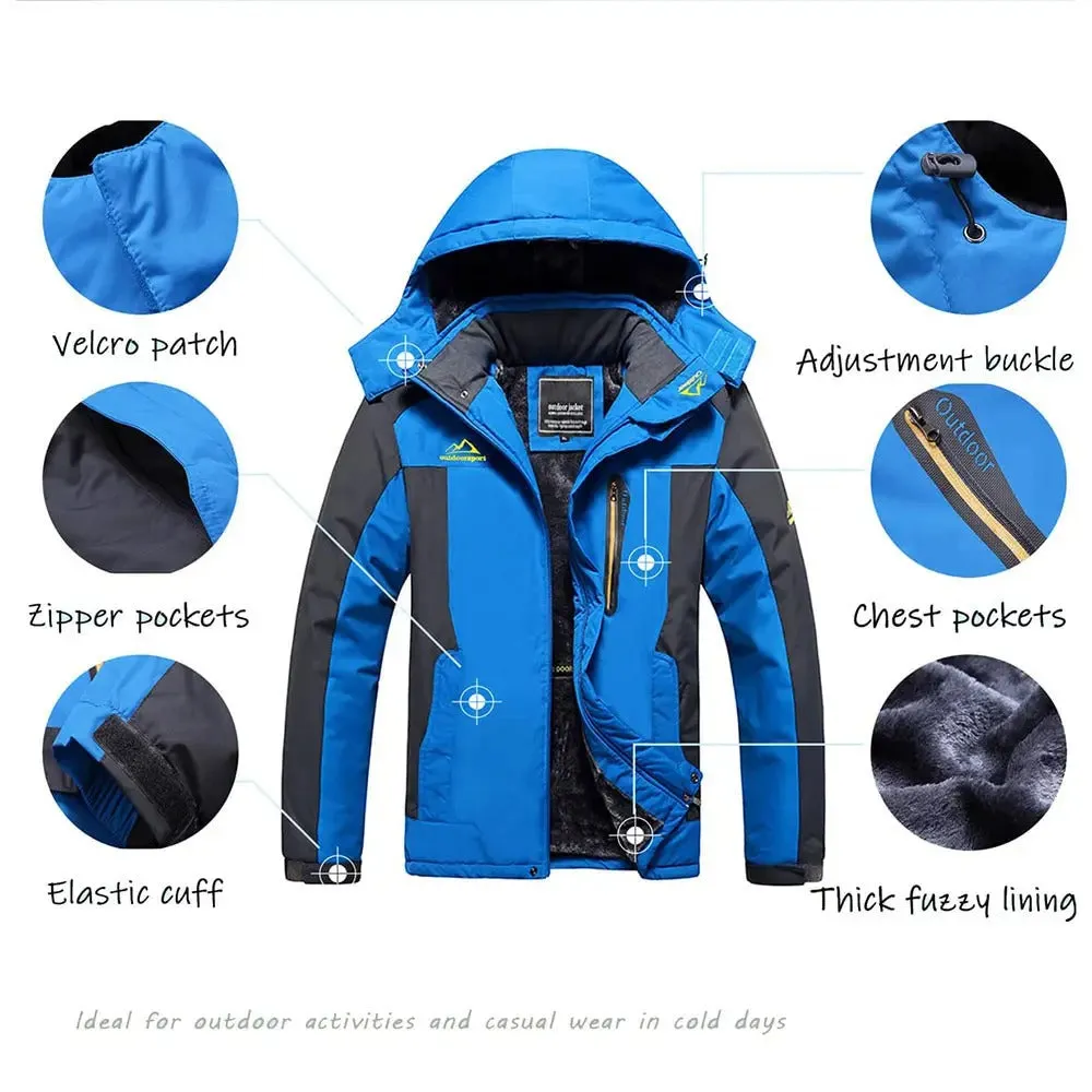 Men's Winter Ski Jacket Outdoor Hiking Snowboarding Camping Warm Fleece Heating Windbreaker Jacket | 828