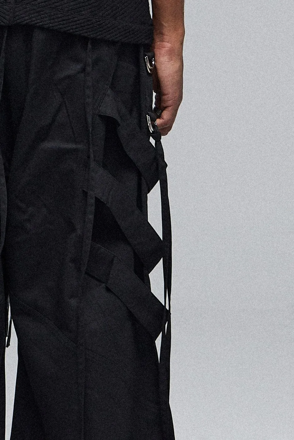 Metallic Strap Cargo Pants