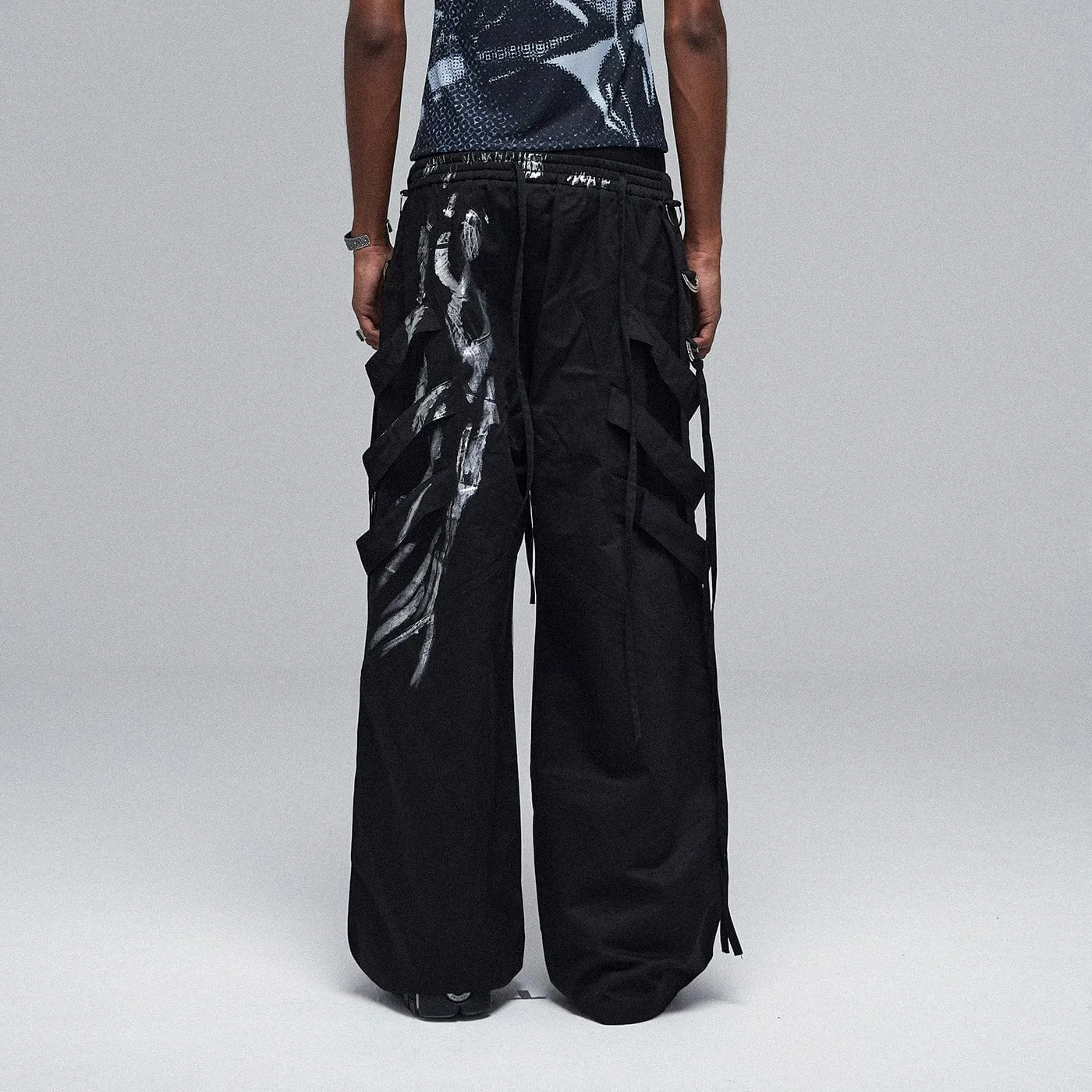 Metallic Strap Cargo Pants