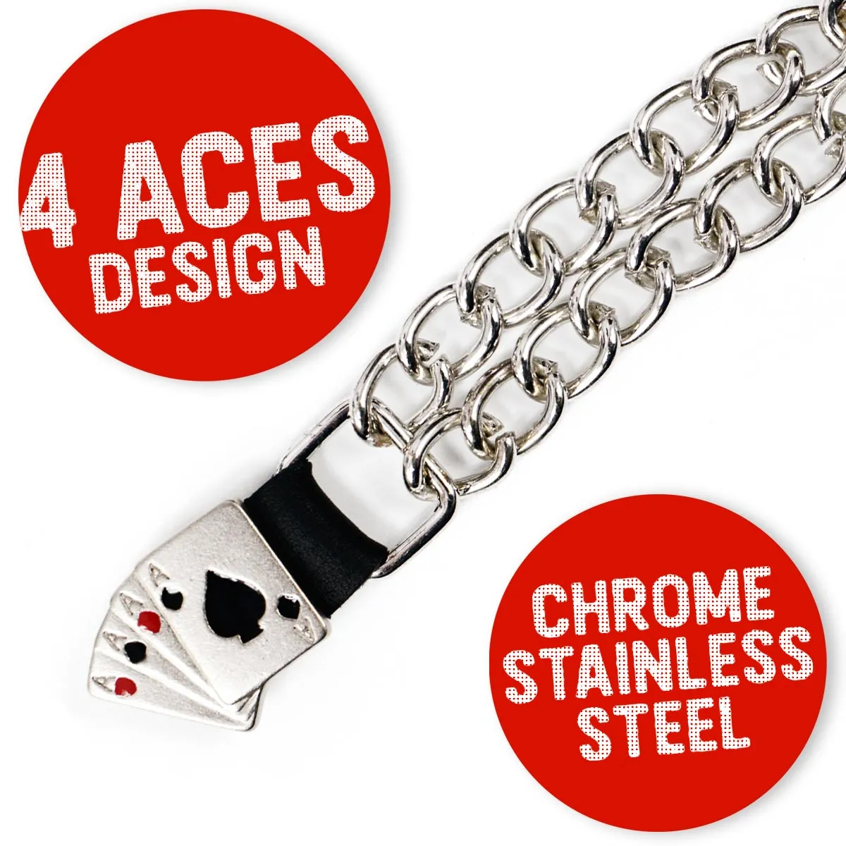 Milwaukee Leather 4 Aces Medallion Vest Extender - Double Chrome