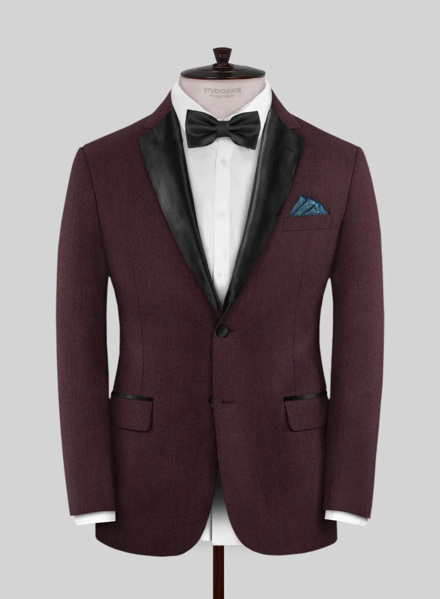 Napolean Stretch Wine Wool Tuxedo Jacket