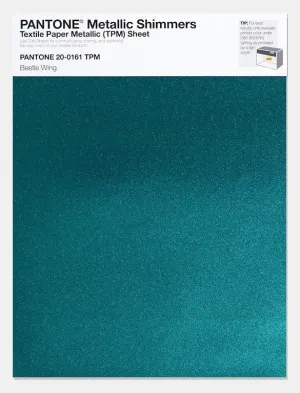 Pantone Metallic Shimmers Textile Paper Metallic Sheet 20-0161 Beetle Wing