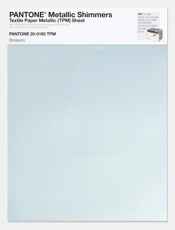 Pantone Metallic Shimmers Textile Paper Metallic Sheet 20-0165 Breakers