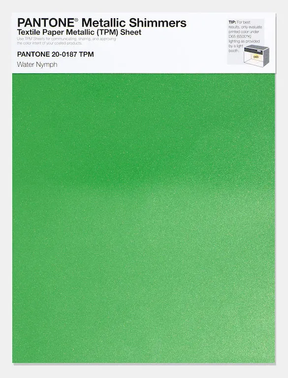 Pantone Metallic Shimmers Textile Paper Metallic Sheet 20-0187 Water Nymph