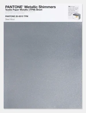 Pantone Metallic Shimmers Textile Paper Metallic (TPM) Sheet 20-0010 Steel Wool