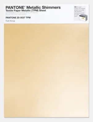 Pantone Metallic Shimmers Textile Paper Metallic (TPM) Sheet 20-0037 Fort Knox