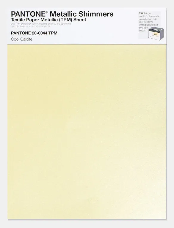 Pantone Metallic Shimmers Textile Paper Metallic (TPM) Sheet 20-0044 Cool Calcite