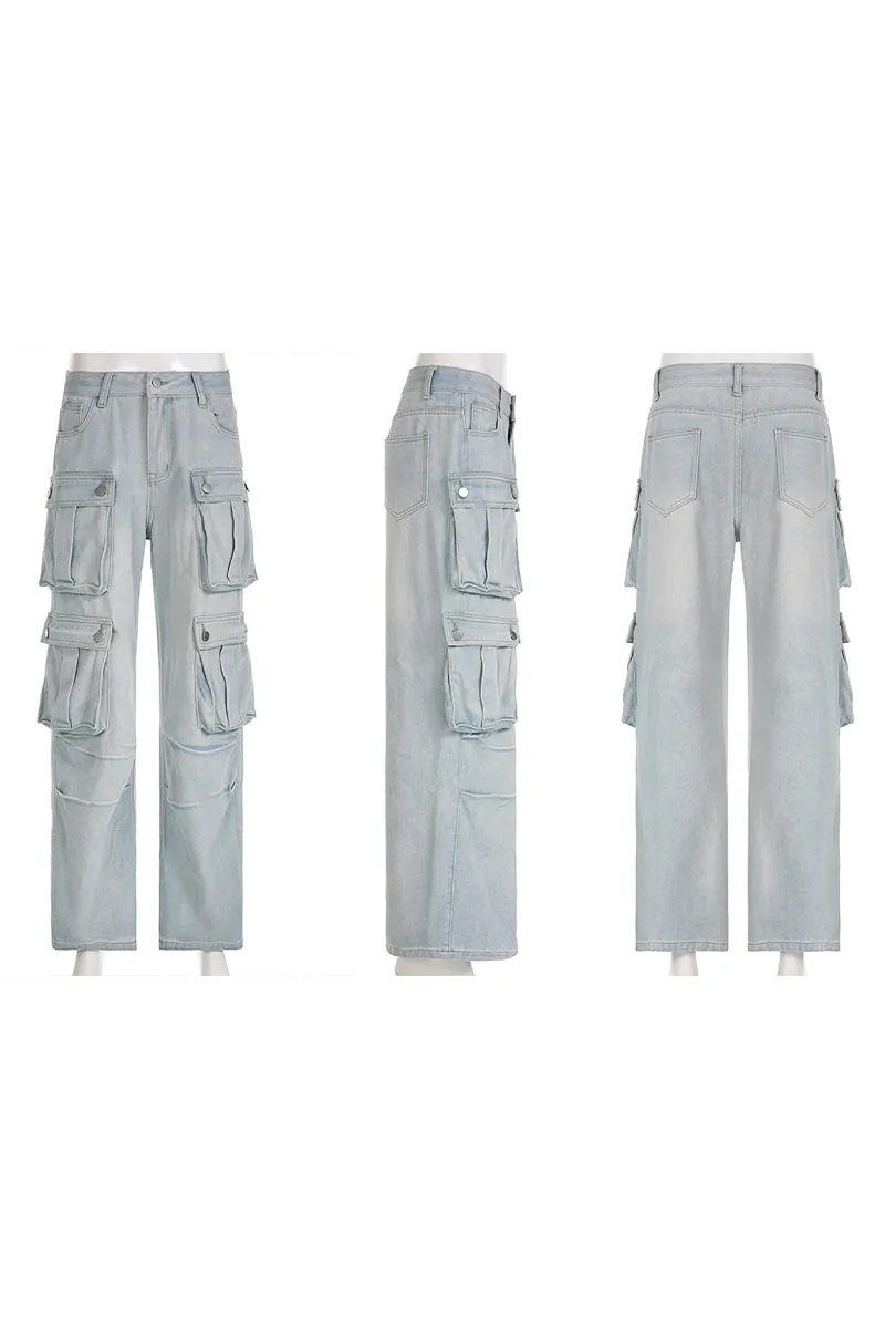 PD406 Denim Cargo Pants