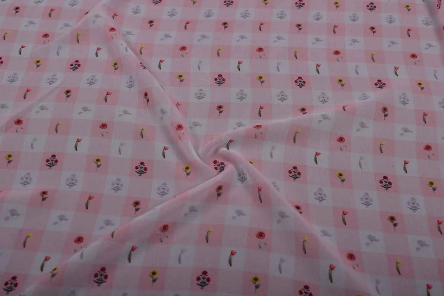 Pink Printed Georgette Fabric