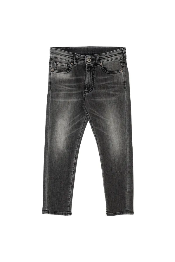 Please pantalone jeans da ragazzo con tasca america lavaggio dèlavè PHC2B80B55 nero