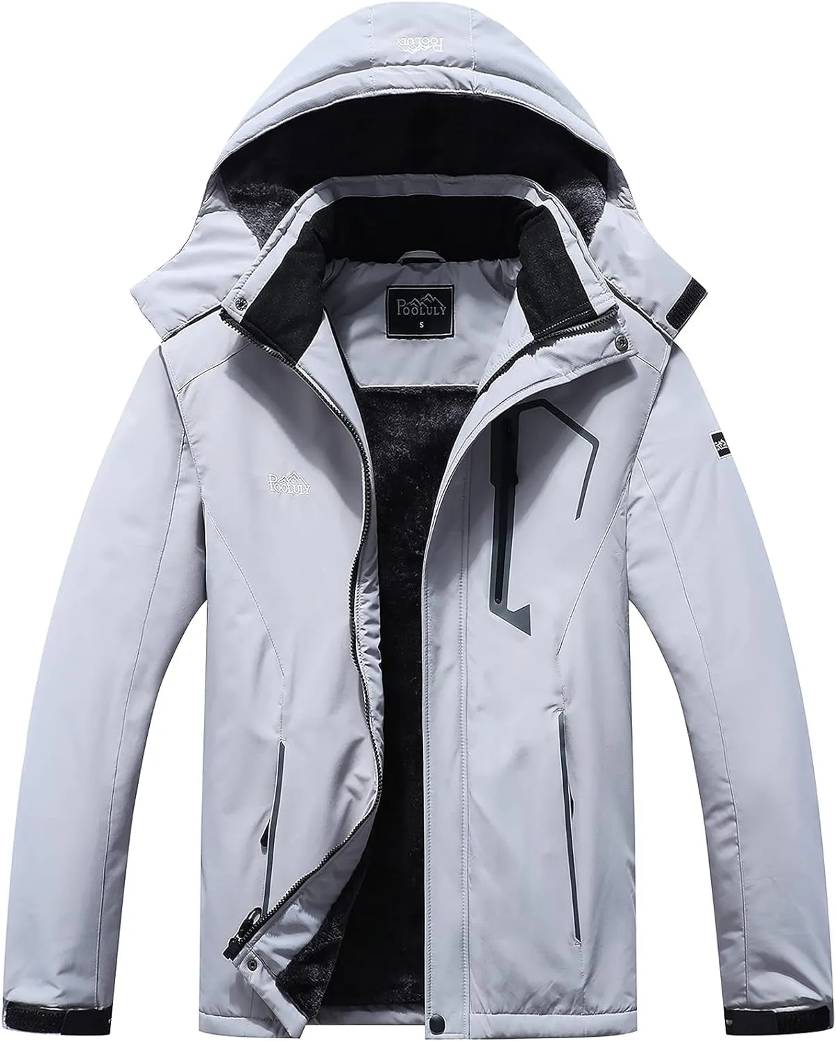 Pooluly Men's Winter Hooded Jacket