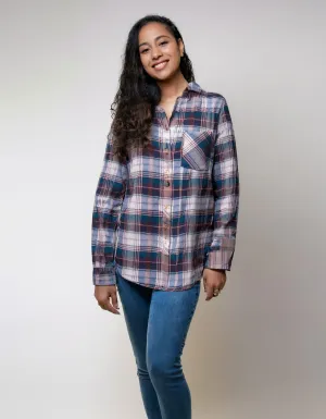 Purple Twilight Plaid Flannel Shirt