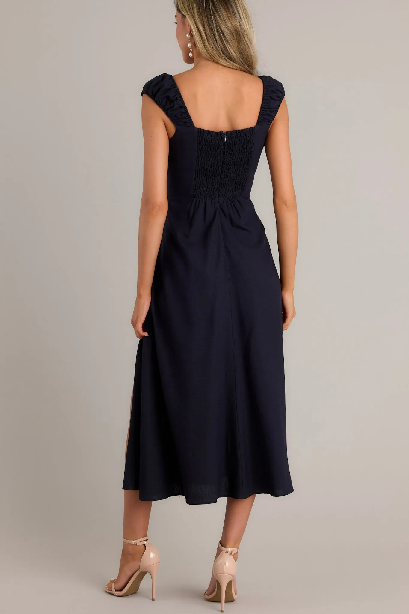 Radiant Reverie Navy Midi Dress (RESTOCK MARCH)