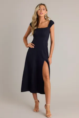 Radiant Reverie Navy Midi Dress (RESTOCK MARCH)