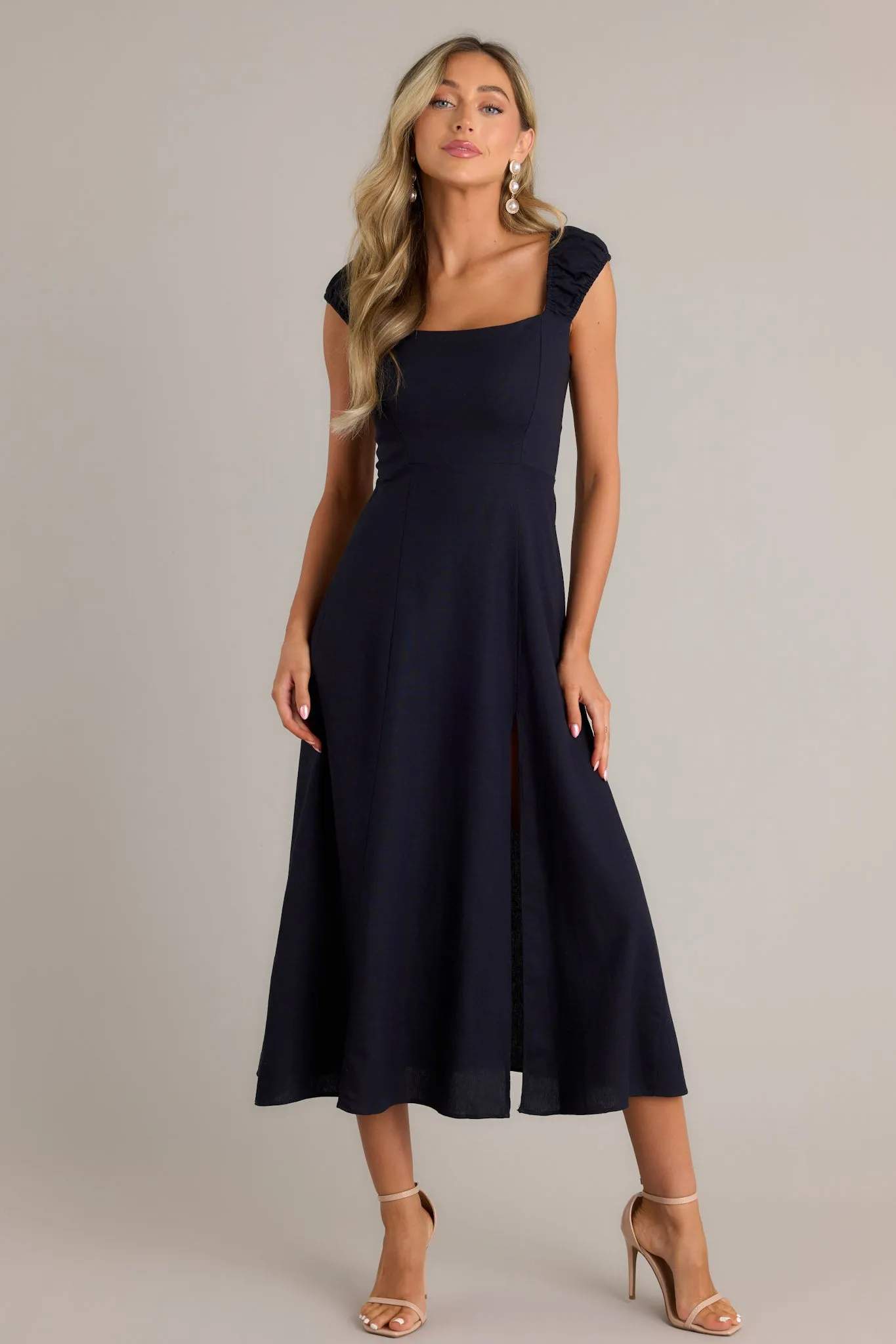 Radiant Reverie Navy Midi Dress (RESTOCK MARCH)