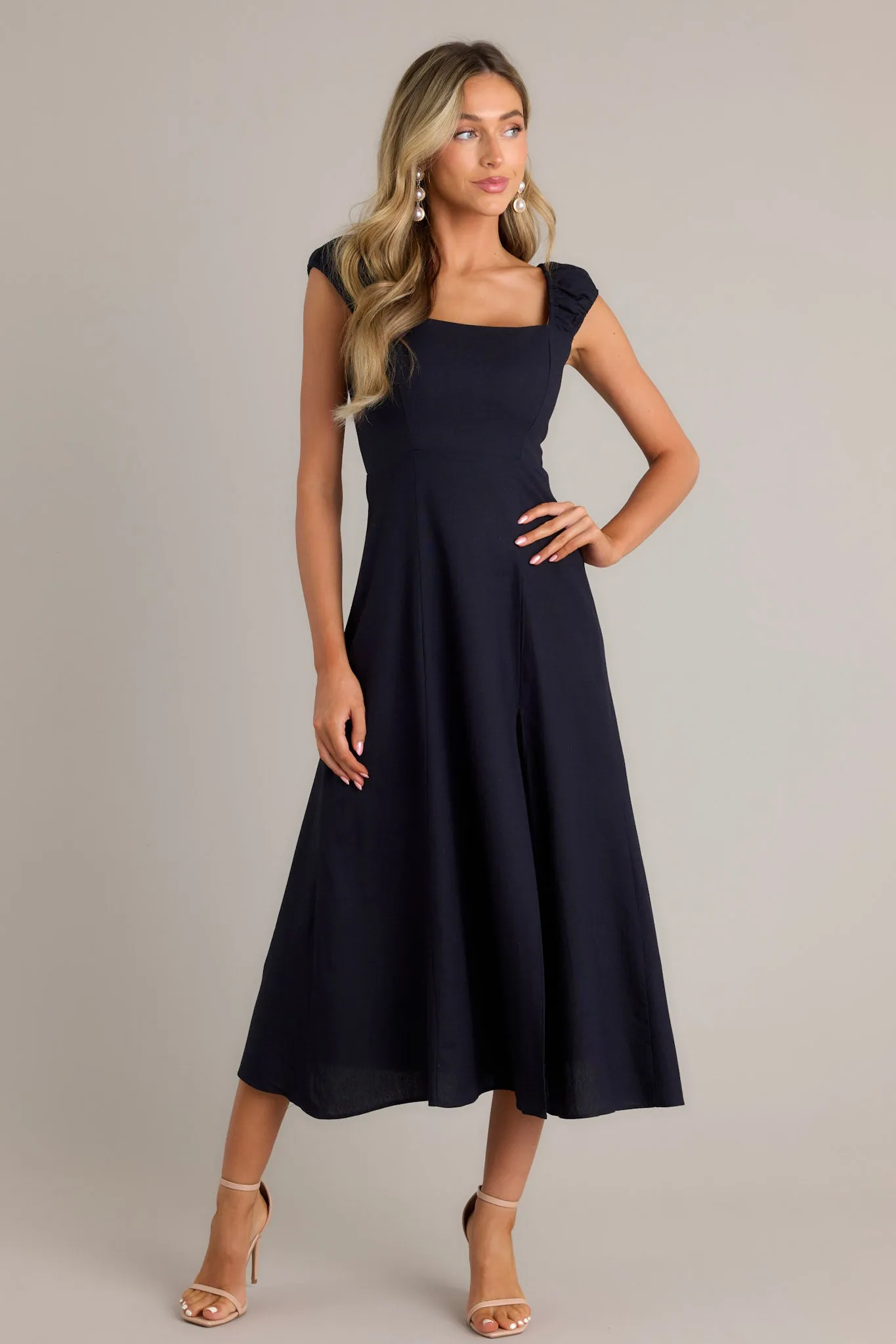 Radiant Reverie Navy Midi Dress (RESTOCK MARCH)