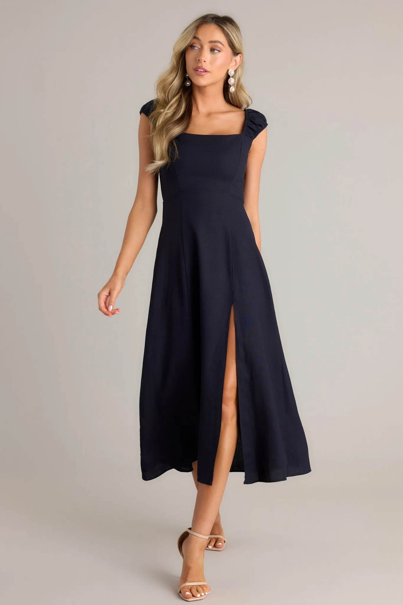 Radiant Reverie Navy Midi Dress (RESTOCK MARCH)