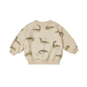 Rylee   Cru Crew Neck - Natural Crocodiles