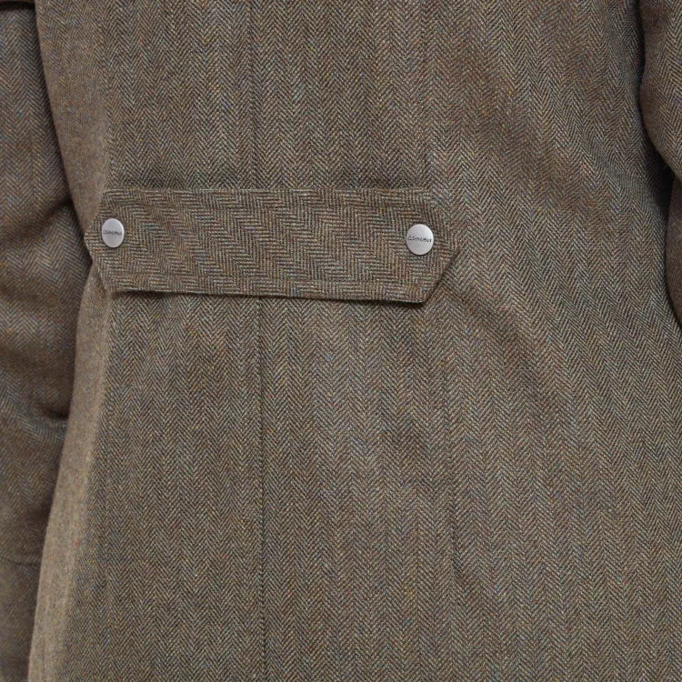 Schoffel Ladies Ptarmigan Tweed Coat - Loden Green Herringbone Tweed