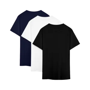 Slim Fit Tee 3-Pack: Black, White, Navy