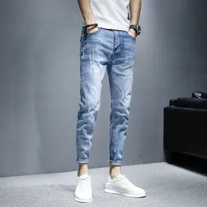 Stretch Casual Ripped Denim Pants