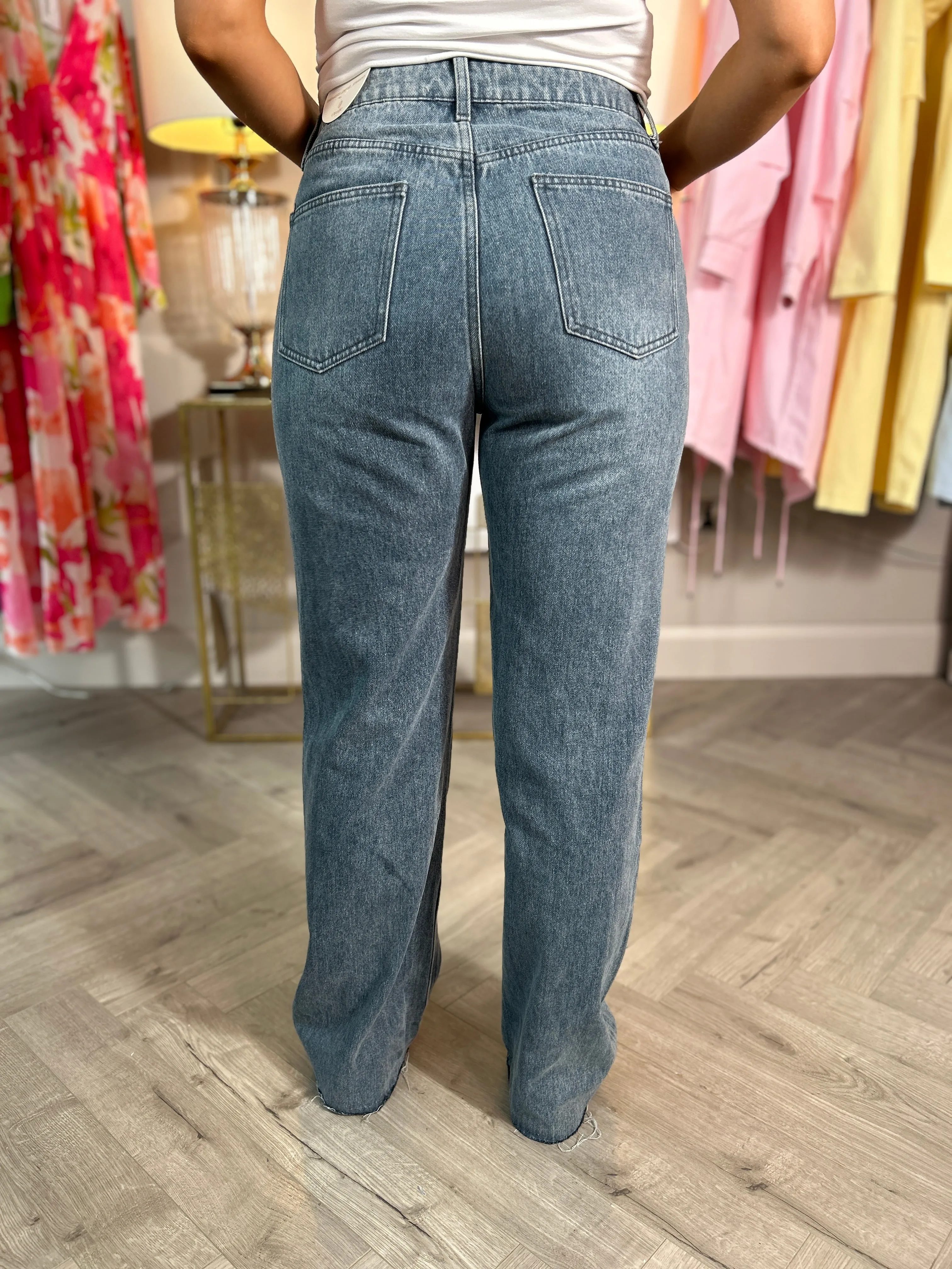 Teddy Wide Ankle Length Jean