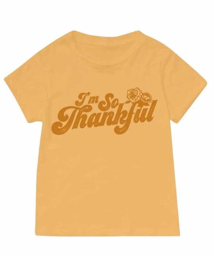 Tiny Whales I'm So Thankful Tee - Vintage Gold