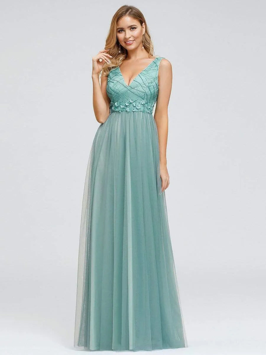 Women's Fashion A-Line Tulle Evening Maxi Dresses for Party