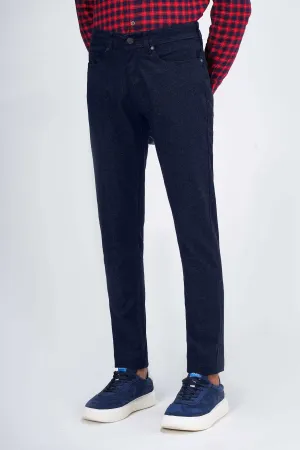 WOOLEN 5-POCKET PANT NAVY BLUE